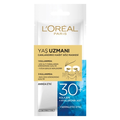 Loreal Paris Yaş Uzmanı 30+ Canlandırıcı Kağıt Göz Maskesi