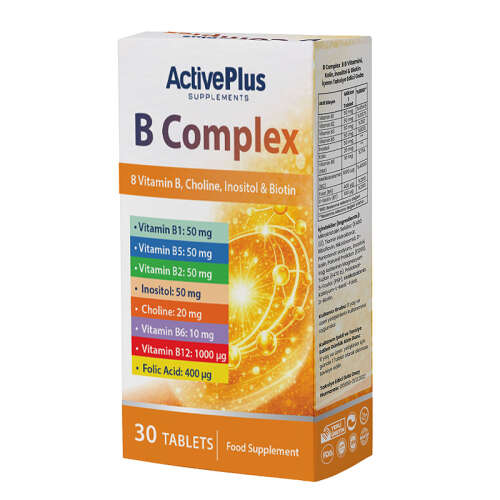 ActivePlus B Complex Takviye Edici Gıda 30 Tablet - Active Plus