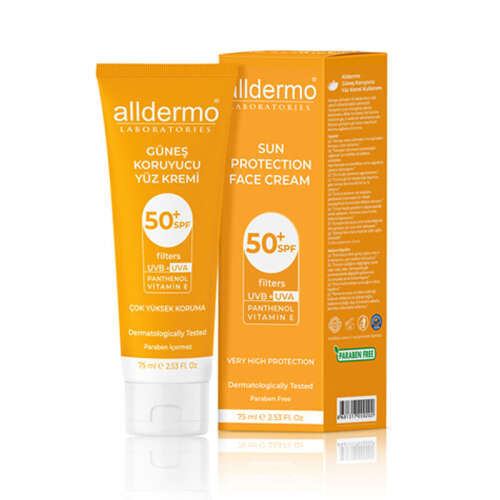 Alldermo Panthenol Güneş Koruyucu Yüz Kremi SPF 50+ 75ml - Alldermo