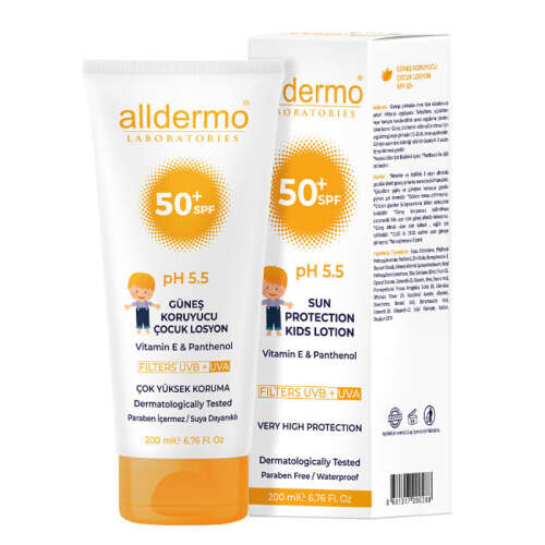 Alldermo SPF 50 200ml Çocuk Güneş Koruyucu Losyon - Alldermo