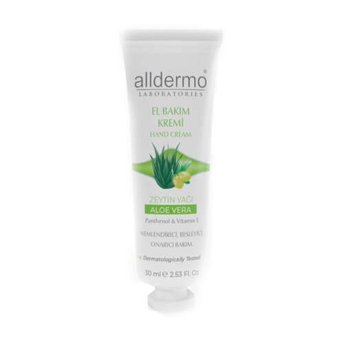 Alldermo Zeytinyağlı ve Aloe Veralı El Bakım Kremi 30 ml - Alldermo