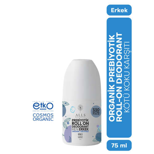 Alls Biocosmetics Organik Prebiyotik Roll on Deodorant 75 ml - Erkekler İçin - Alls Biocosmetics