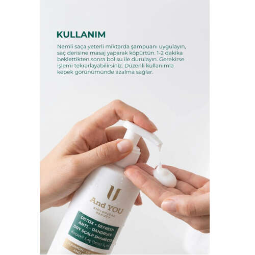 And You Detox Refresh Tuzsuz Kepek Karşıtı Şampuan – Tüm Saç Tipleri İçin Arındırıcı Bakım 400 ml - 3