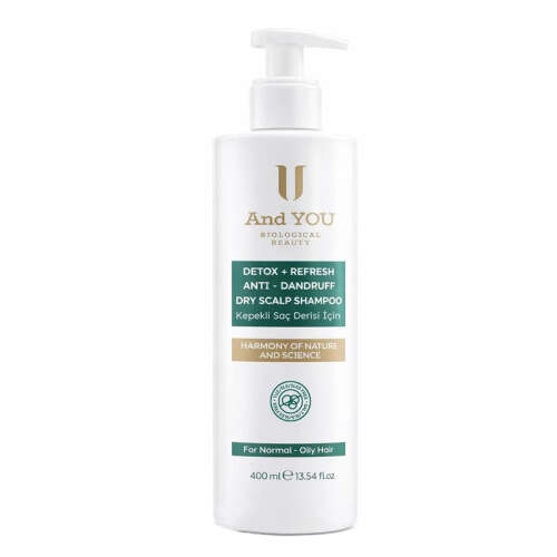 And You Detox Refresh Tuzsuz Kepek Karşıtı Şampuan – Tüm Saç Tipleri İçin Arındırıcı Bakım 400 ml - And You