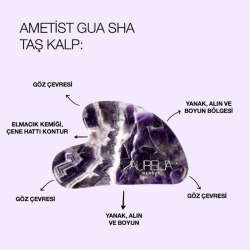 Aurelia Geneve Kalp Şekilli Gua Sha Taşı -Ametist - 2