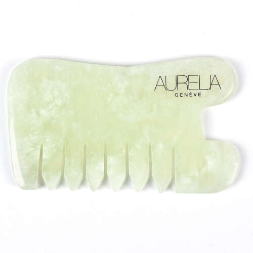 Aurelia Geneve Tarak Şekilli Gua Sha Masaj Taşı - Yeşim - Aurelia Geneve