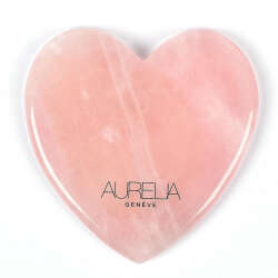 Aurelia Geneve Yassı Kalp Şekilli Gua Sha Taşı - Pembe Kuvars - 1