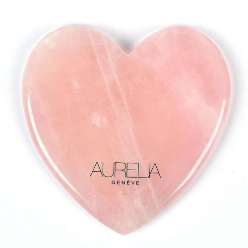 Aurelia Geneve Yassı Kalp Şekilli Gua Sha Taşı - Pembe Kuvars - 1