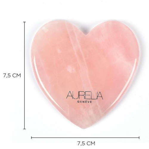 Aurelia Geneve Yassı Kalp Şekilli Gua Sha Taşı - Pembe Kuvars - 3