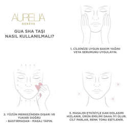 Aurelia Geneve Yassı Kalp Şekilli Gua Sha Taşı - Pembe Kuvars - 4