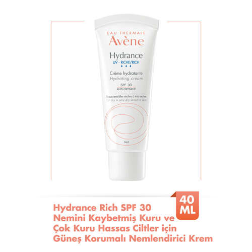 Avene Hydrance Rich SPF 30 Kuru Ciltler için Güneş Korumalı Nemlendirici Krem 40 ml - Avene