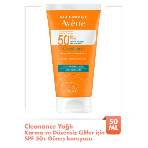 Avene Solaire Cleanance SPF 50+ Yağlı Ciltler için Güneş Koruyucu 50 ml - Avene
