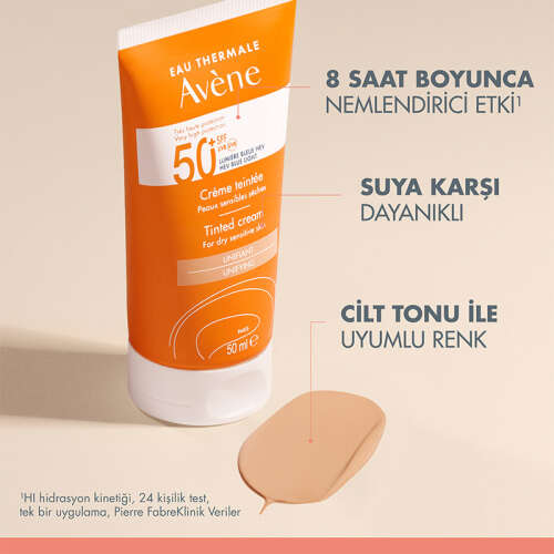Avene Cream SPF 50+ Kuru Ciltler için Renkli Güneş Kremi 50 ml - 2