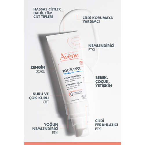 Avene Tolerance Hydra-10 Çok Kuru Hassas Ciltler için Nemlendirici Krem 40 ml - 3