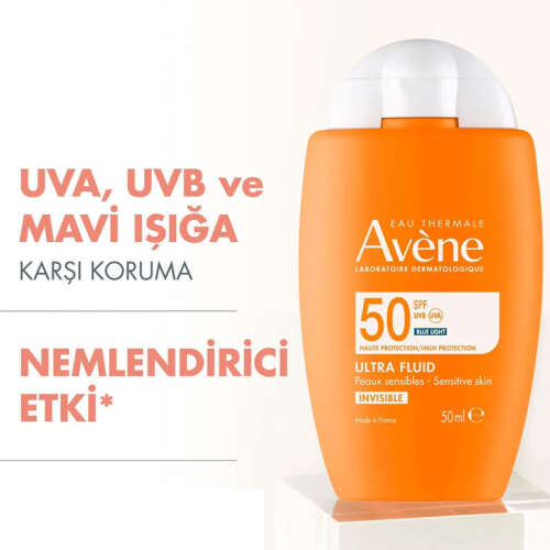 Avene Ultra Fluid Invisible Normal-Karma Ciltler İçin Ultra Akışkan SPF 50 Güneş Kremi 50 ml - 3
