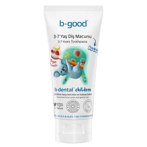 b-good b-dental 3-7 Yaş Çocuk Diş Macunu Florürsüz Meyve Karnavalı 50 ml - 1