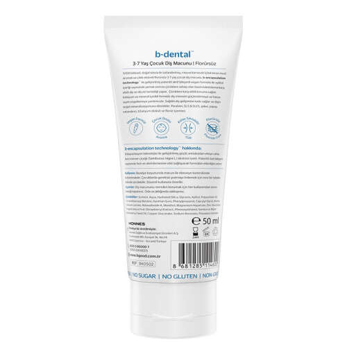 b-good b-dental 3-7 Yaş Çocuk Diş Macunu Florürsüz Meyve Karnavalı 50 ml - 3