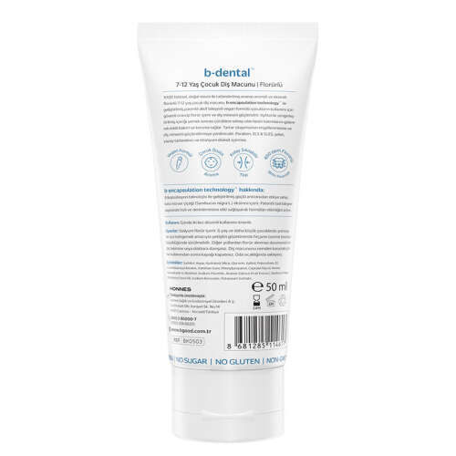 b-good b-dental 7-12 Yaş Çocuk Diş Macunu Florürlü Ananas 50 ml - 3