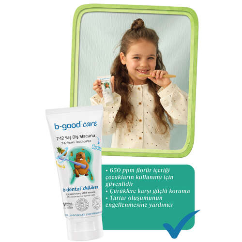 b-good b-dental 7-12 Yaş Çocuk Diş Macunu Florürlü Ananas 50 ml - 5