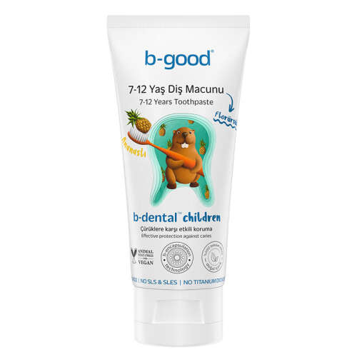 b-good b-dental 7-12 Yaş Çocuk Diş Macunu Florürsüz Ananas 50 ml - 2