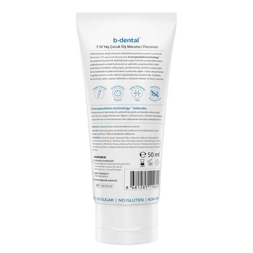 b-good b-dental 7-12 Yaş Çocuk Diş Macunu Florürsüz Ananas 50 ml - 3