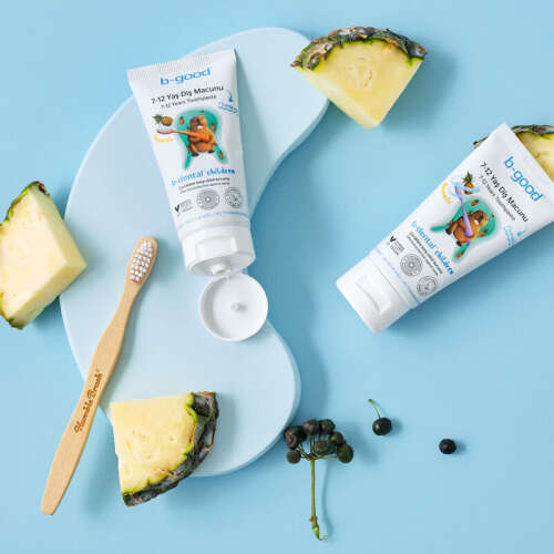 b-good b-dental 7-12 Yaş Çocuk Diş Macunu Florürsüz Ananas 50 ml - 4