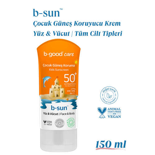 b-good b-sun SPF 50+ Çocuk Yüz ve Vücut Güneş Koruma 150 ml - 2