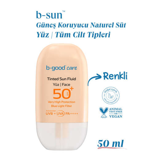 b-good b-sun Spf 50 Tinted Natural Güneş Sütü 50 ml - 2