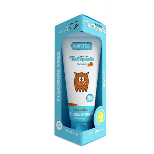 Babyton Bebekler ve Çocuklar İçin Organik Diş Macunu Hindistan Cevizi Aromalı 50 gr - Babyton