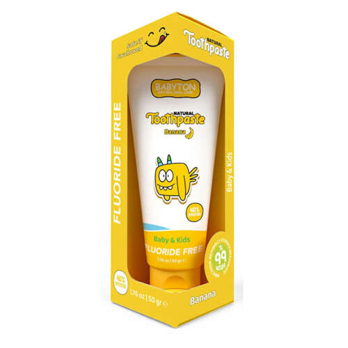 Babyton Bebekler ve Çocuklar İçin Organik Diş Macunu Muz Aromalı 50 gr - Babyton