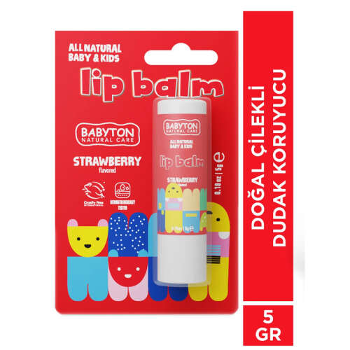 Babyton Doğal Dudak Koruyucu Bitkisel Lipbalm Çilek 5 gr - 3