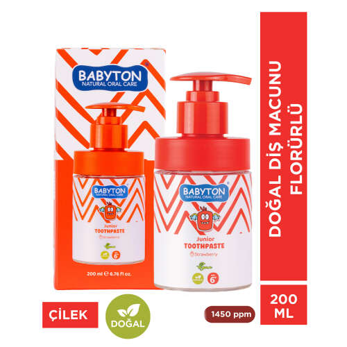 Babyton Junior Toothpaste +6 Yaş Çilekli Diş Macunu 200 ml - Babyton