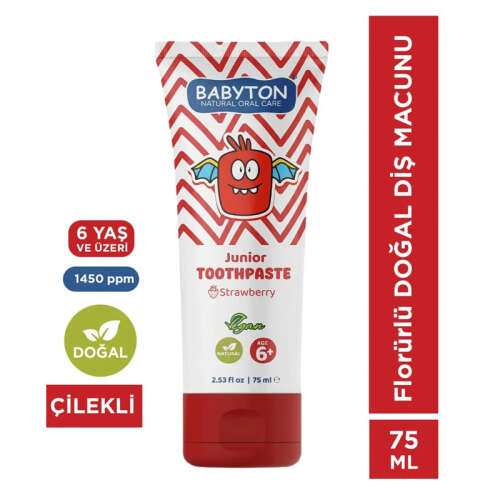 Babyton Junior Toothpaste +6Yaş Çilekli Diş Macunu 75 ml - 2