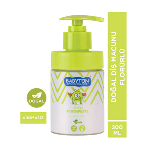 Babyton Junior Toothpaste Flavor Free Diş Macunu 200 ml - Babyton