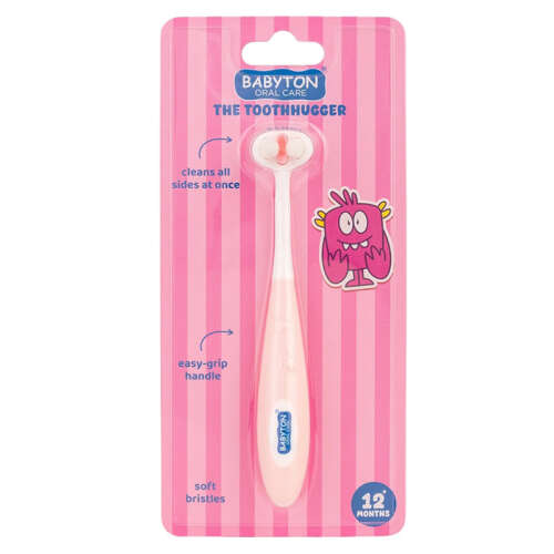 Babyton Toothhugger 3 Boyutlu Çocuk Diş Fırçası - Pinky - Babyton