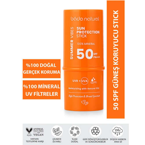 Bade Natural Mineral Filtreli Spf 50 Güneş Koruyucu Stick 6 gr - 3