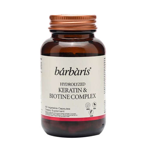 Barbaris Hydrolyzed Keratin Biotine Complex Takviye Edici Gıda 60 Kapsül - Barbaris