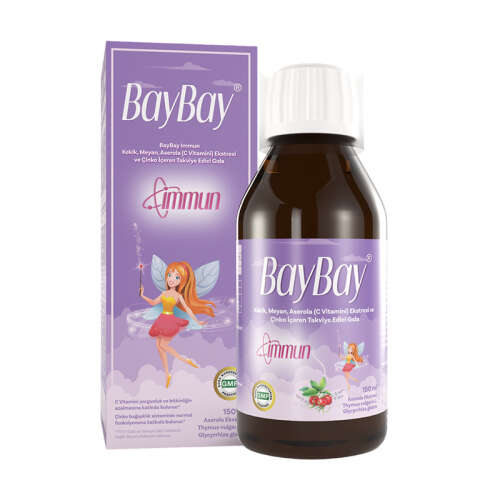 BayBay Immun Kekik, Meyan, Aserola Ektresi ve Çinko İçeren Takviye Edici Gıda 150 ml - EnaFarma