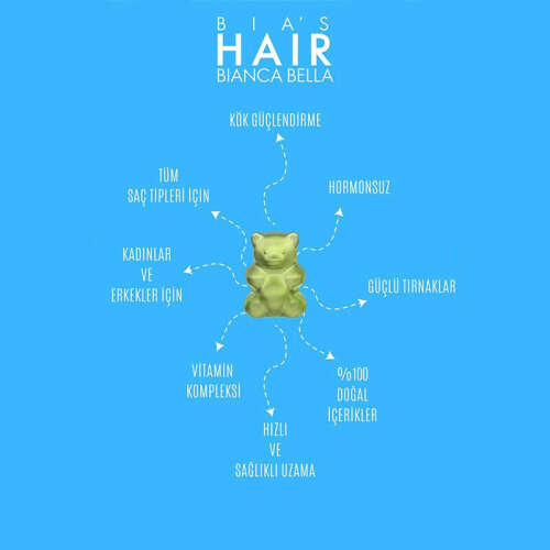 Bianca Bella Hair Gummy Saç Vitamini 60 Adet - 3
