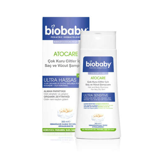 Biobaby Kuru ve Çok Kuru Ciltler İçin Saç ve Vücut Şampuanı 300 ml - Biobaby