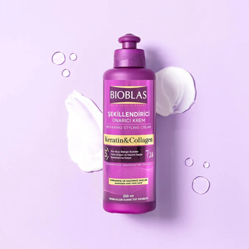 Bioblas Keratin + Collagen Şekillendirici Saç Bakım Kremi 250 ml - 2