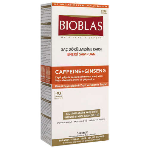 Bioblas Saç Dökülmesine Karşı Enerji Şampuanı Caffeine + Ginseng 360 ml - Bioblas