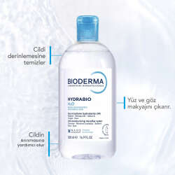 Bioderma Hydrabio H2O Yüz ve Makyaj Temizleme Suyu 500 ml - 8