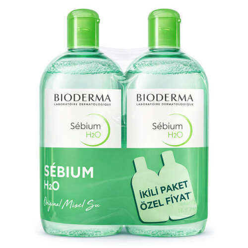 Bioderma Sebium H2O Yüz ve Makyaj Temizleme Suyu 2 x 500 ml - Bioderma