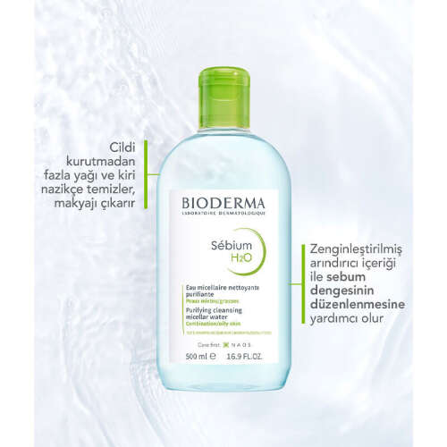 Bioderma Sebium H2O Yüz ve Makyaj Temizleme Suyu 500 ml - 4