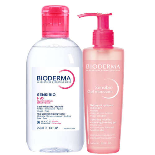 Bioderma Sensibio H2O 250ml + Sensibio Cleansing Foaming Gel 200ml - Bioderma
