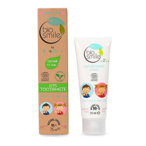 BioSmile Organik Sertifikalı +3 Yaş Çocuk Diş Macunu 75 ml - BioSmile