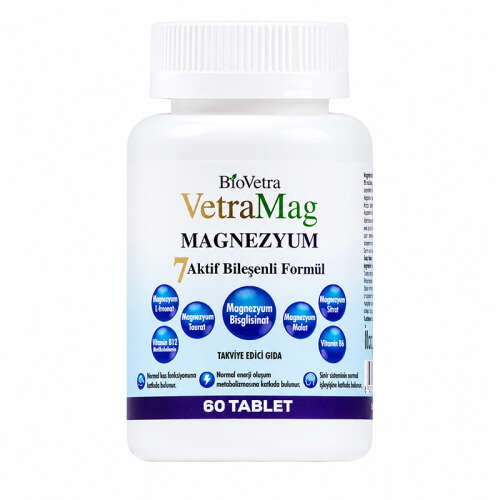 BioVetra VetraMag Magnezyum 7 Aktif Bileşenli Formül 60 tablet - BioVetra