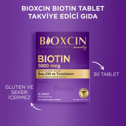 Bioxcin Biotin 5000 mcg Takviye Edici Gıda 30 Tablet - 4