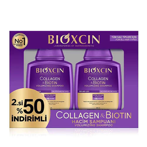 Bioxcin Collagen Biotin Saç Dökülmesine Karşı Şampuan 300 ml 2x300 ml - Bioxcin